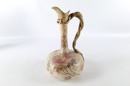 Doulton Berslem Hand Painted Ewer - Serpent Handle