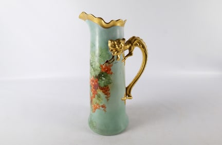 19th Century Limoges Hand Painted Tankard