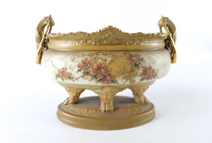 19th Century Turn Vienna Hand Painted Center Compote