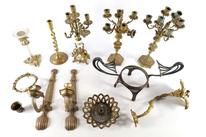 Group Lot of Mixed Metal Decorative Pieces