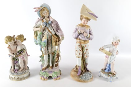 Group Lot of Bisque and Porcelain Figurines