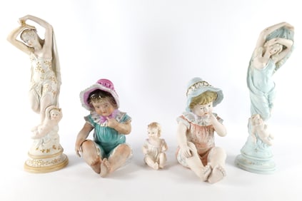 Group Lot of Bisque and Porcelain Figurines