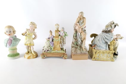 Group Lot of Porcelain and Bisque Figurines