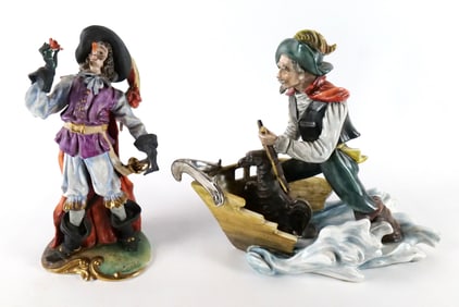 Lot of 2 Pirate Influenced Porcelain Figurines
