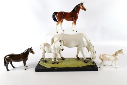 Group Lot of Porcelain Horse Figurines