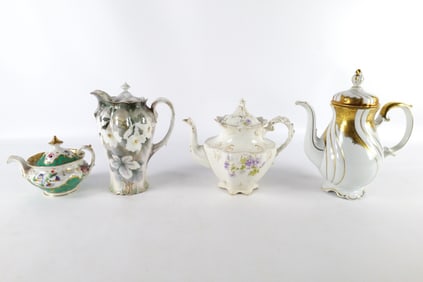 Group Lot of Chocolate and Tea Pots