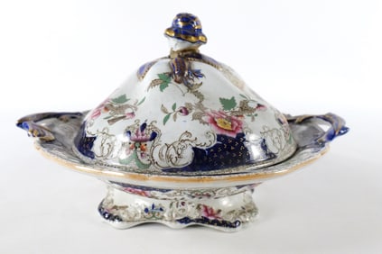 19th Century Dresden Porcelain Covered Vegetable Server