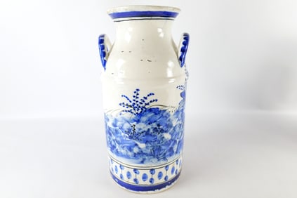 Hand Painted Spanish Double Handled Decorative Jug/Butter Turn
