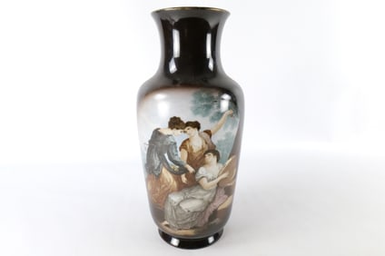 Bavaria Hand Painted and Transferware Tall Vase