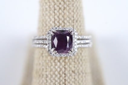 Platinum Oscar Friedman Kashmir Sapphire and Diamond Ring