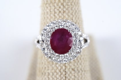 Platinum Aaron Gottlieb Burmese Ruby and Diamond Ring
