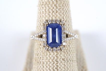 14K Rose Gold Sapphire and Diamond Ring