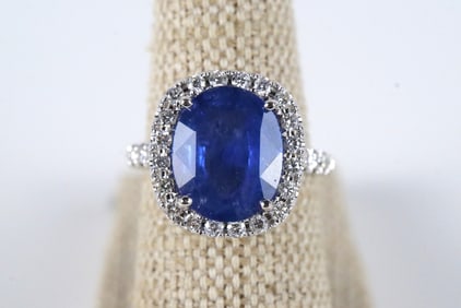 18K White Gold Hana Sapphire and Diamond Ring