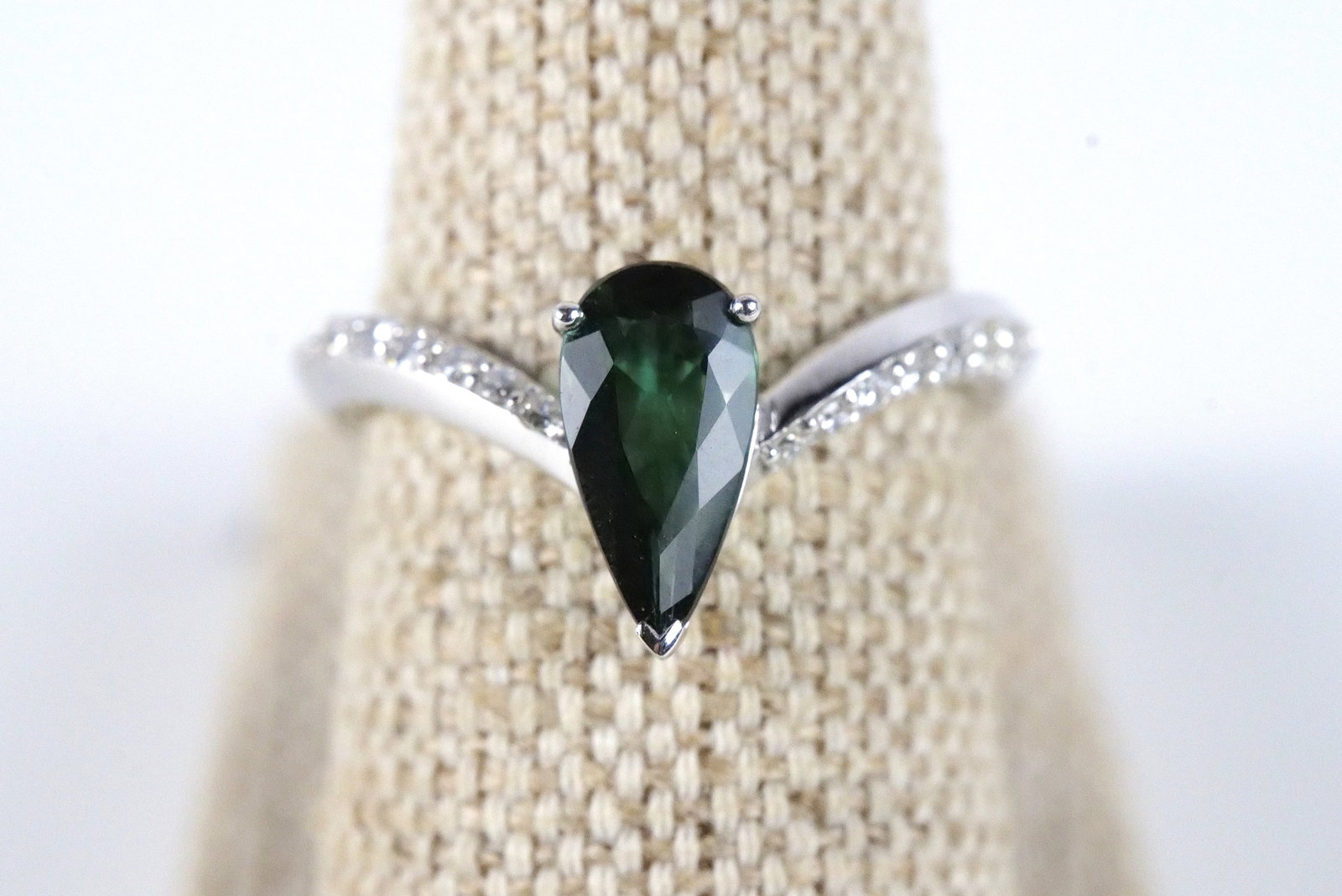 Platinum Indicolite Tourmaline and Diamond Ring (1 of 9)