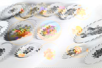 Group Lot of Fruit Themed Porcelain Plates
