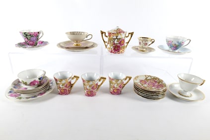Group Lot of Various Porcelain Cups and Saucers
