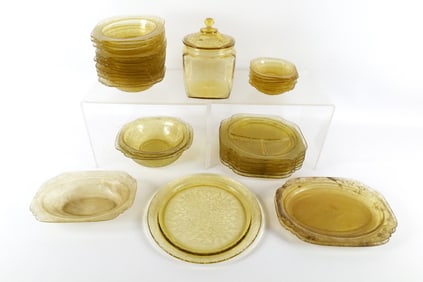 Large Lot of Yellow Depression Glass