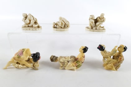 Lot of Erotic Resin Asian Figurines
