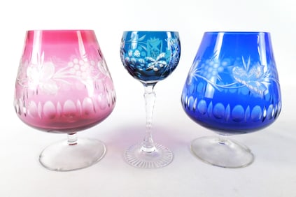Lot of 3 Pieces of Cut to Clear Glass