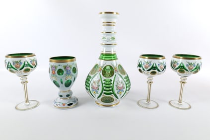 Lot of Encased White to Green Glass Pieces