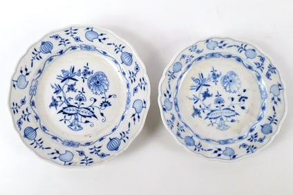 Lot of 2 Meissen Blue Onion Plates