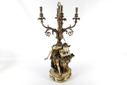 Mixed Metal Figural Candelabra