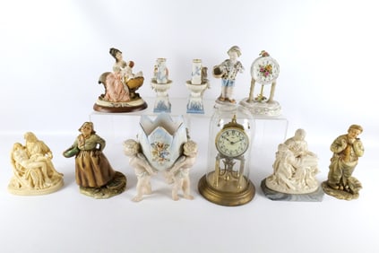 Group Lot of Mixed Figurines and Clocks