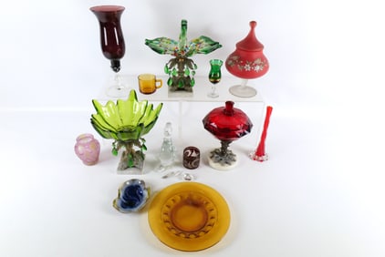 Group Lot of Decorative Glass Items