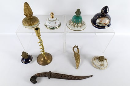 Group Lot of Decorative Items and Lids