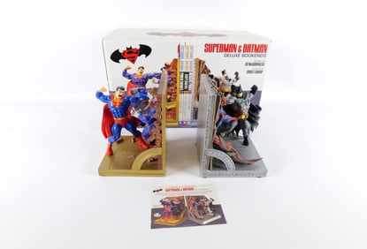 DC Direct Superman & Batman Cold Cast Bookend Set