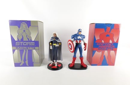 Lot of 2 Marvel Hard Hero X-Men Evolution Maquette Statues