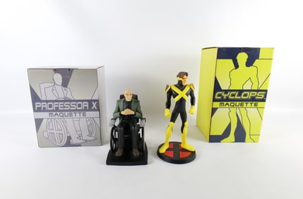 Lot of 2 Marvel Hard Hero X-Men Evolution Maquette Statues