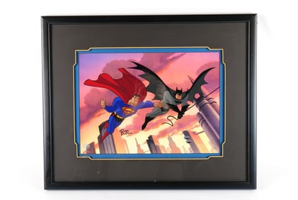 Superman World's Finest Animated Series Signed Bruce Timm Cel