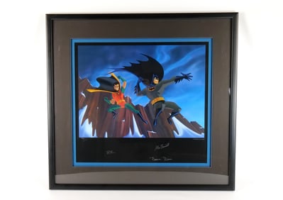 The Adventures of Batman and Robin "Dynamic Leap" Triple Signed Lithograph