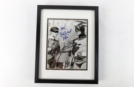 Batman and Robin Autographed Framed Photograph