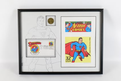 Superman "Stamping Out Injustice Since 1938" Framed Limited Edition Collage
