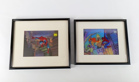 Lot of 2 Framed Marvel Spider-Man Sericel's