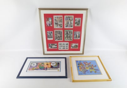 Lot of 3 Framed Pieces of Art