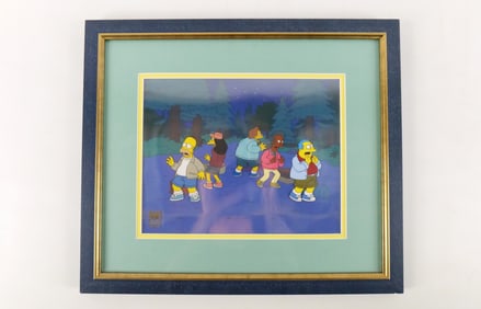 The Simpsons Original Hand Painted Cel Set-Up