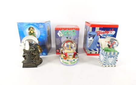 Lot of 3 AS-IS DC Direct Limited Edition Snow Globes