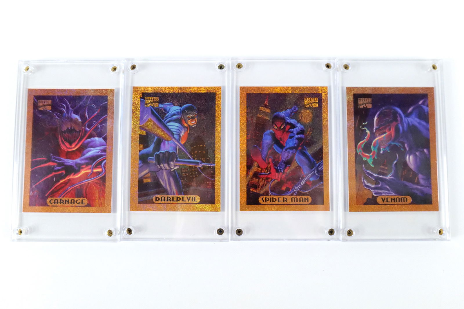 Lot of 4 Marvel Masterpieces 1994 Bronze Holofoil Trading Cards (1 of 6)
