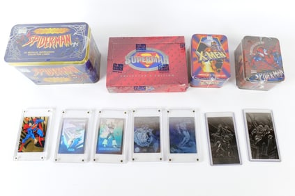 Group Lot of Vintage Marvel and DC Trading Cards