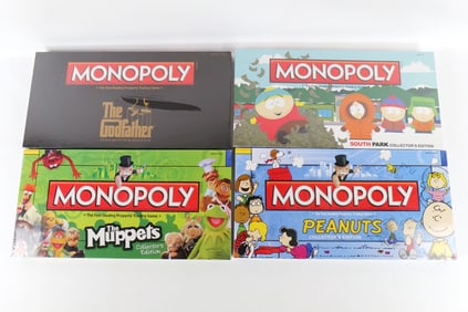 Lot of 4 Sealed Collector's Edition Monopoly Games