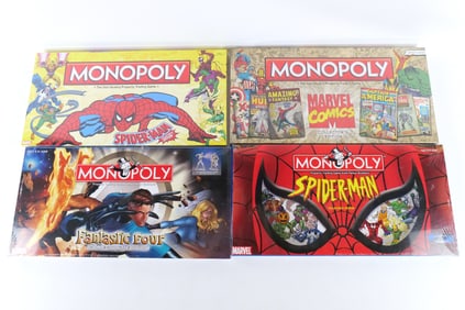 Lot of 4 Sealed Marvel Monopoly Games