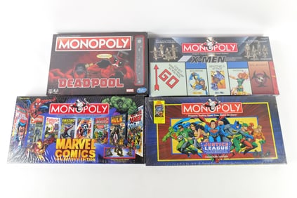 Lot of 4 Sealed Marvel Monopoly Games