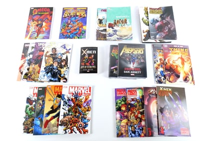 Group Lot of Marvel Trade Paperbacks, Hardcovers, and Novels