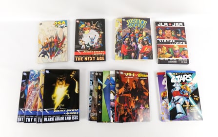 Lot of DC Comics Justice Society Hardcovers and Trade Paperbacks