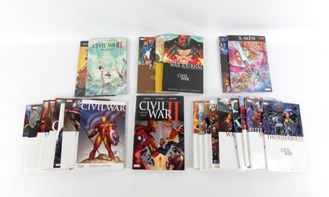 Lot of Marvel Civil War and Civil War II Trade Paperbacks and Hardcover