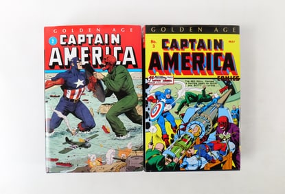 Lot of 2 Marvel Golden Age Captain America Omnibus Hardcover Books