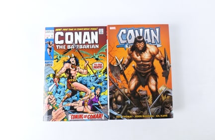 Lot of 2 Conan The Original Marvel Years Omnibus Hardcover Books - Vol. 1 & 2